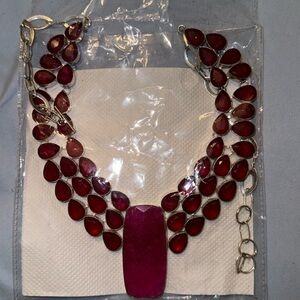 Ruby Gemstone 925 Sterling Silver Jewelry Necklace adjustable mined authentic